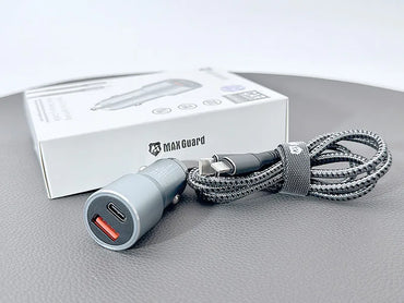 Maxguard MC036LC 38W USB A+C car charge with Type-C to Lightning combo