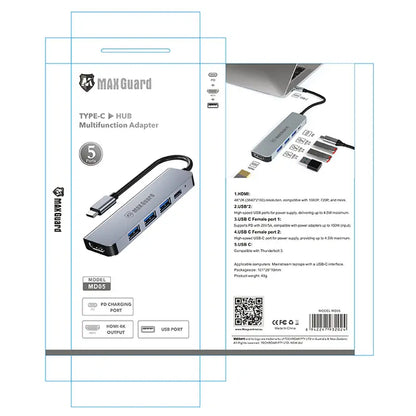 Maxguard MD05 5 in 1 USB-C Hub (HDMI/USB 3.0)