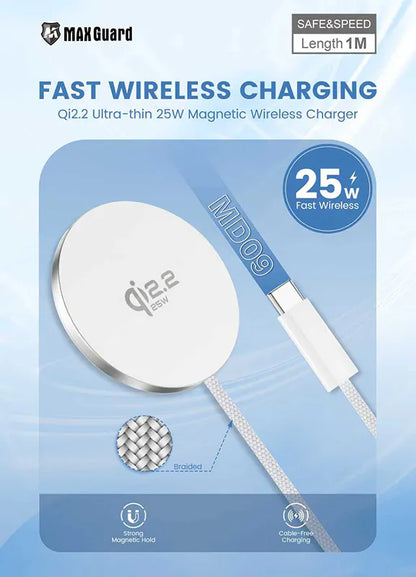 Maxguard MD09 25W Qi2.2 Ultra-thin Magnetic Wireless Charger