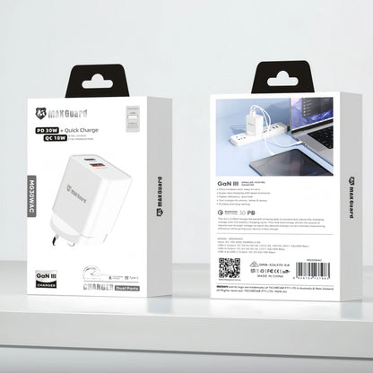 Maxguard MG30WAC/MG30WPD PD 30W+ plus QC 18W wall charger