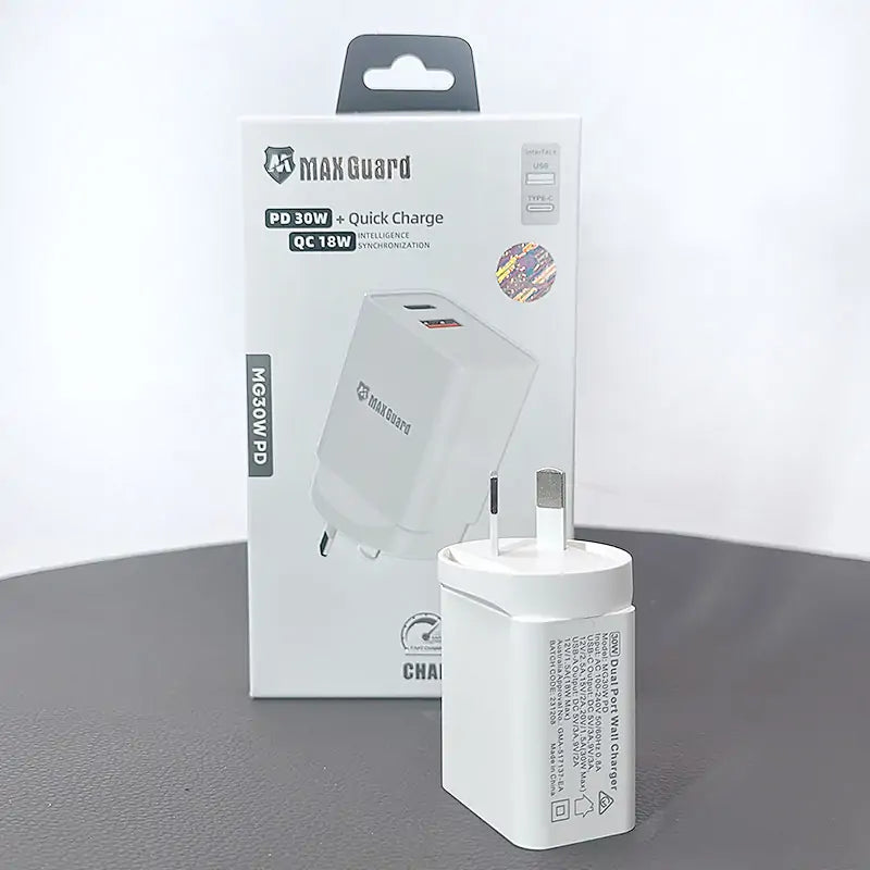 Maxguard MG30WAC/MG30WPD PD 30W+ plus QC 18W wall charger