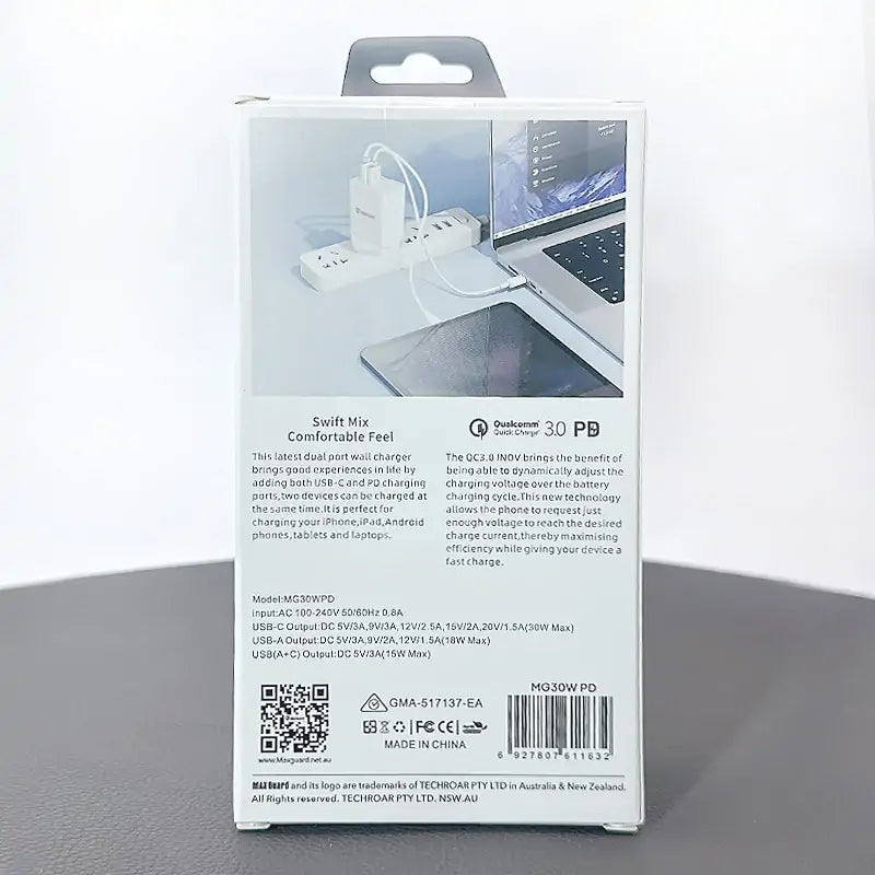 Maxguard MG30WAC/MG30WPD PD 30W+ plus QC 18W wall charger