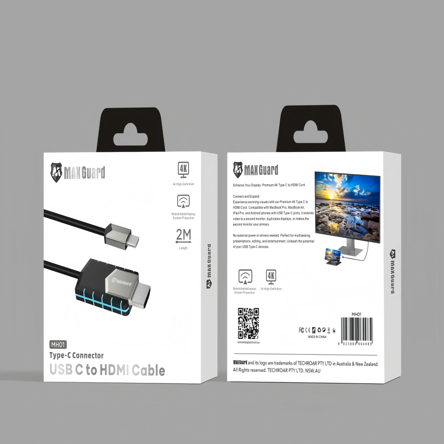 Maxguard MH01 4K High-Definition USB C to HDMI Cable (2m)
