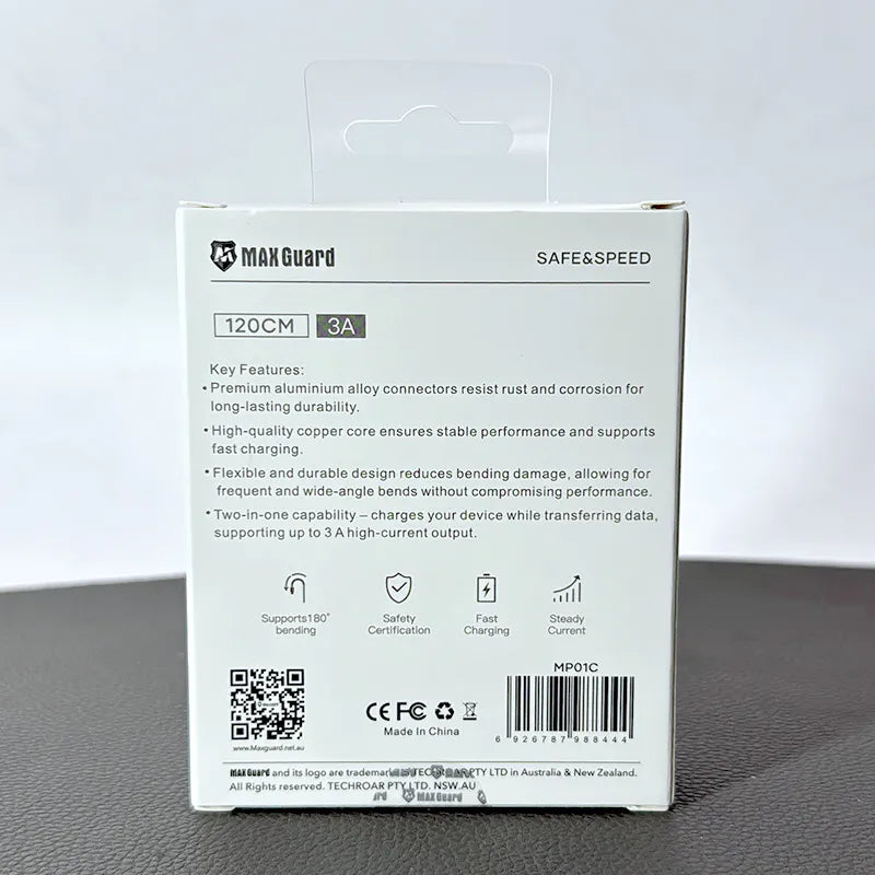 Maxguard MP01C 1.2m USB-A to C Cable