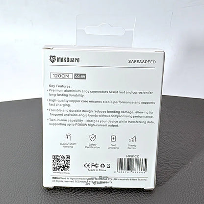 Maxguard MP01CC 1.2m 65W Type-C to C Cable