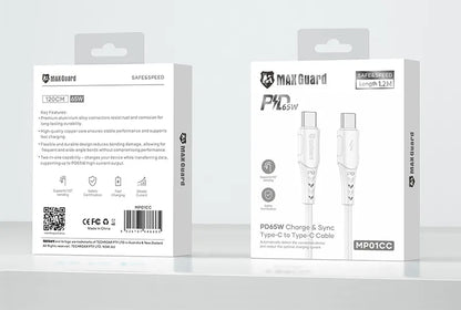 Maxguard MP01CC 1.2m 65W Type-C to C Cable