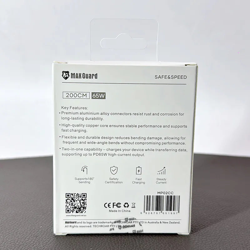Maxguard MP02CC 2m 65W Type-C to C Cable