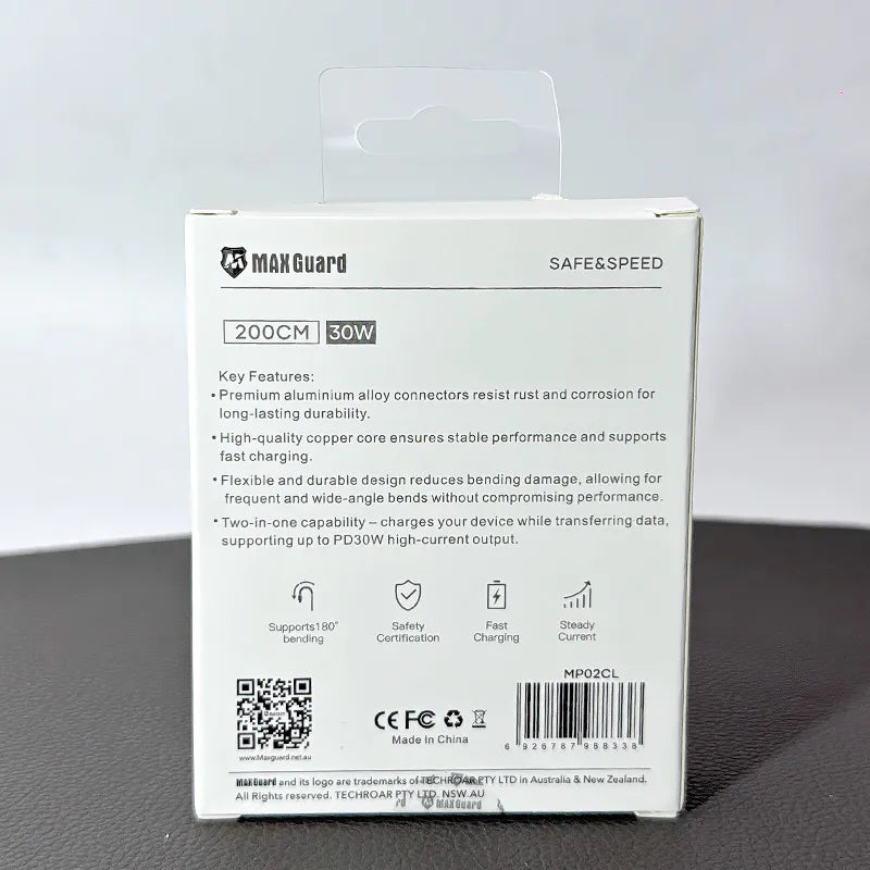 Maxguard MP02CL 2m 30W Type-C to Lightning Cable