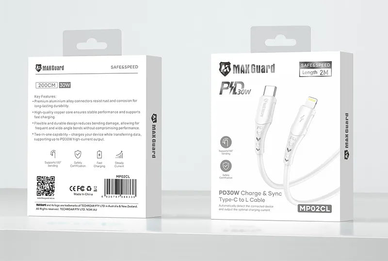 Maxguard MP02CL 2m 30W Type-C to Lightning Cable