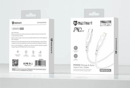Maxguard MP02CL 2m 30W Type-C to Lightning Cable