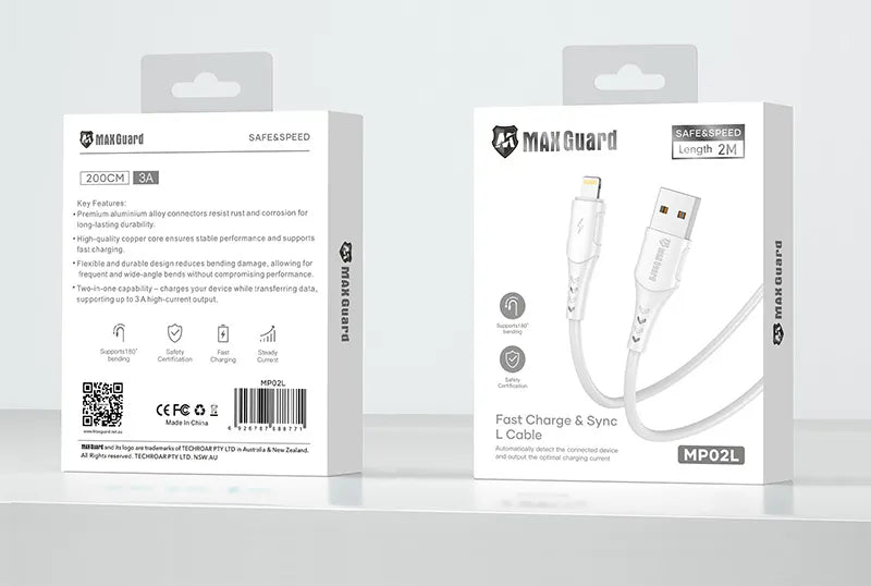 Maxguard MP02L 2m USB-A to Lightning Cable