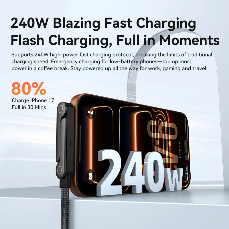 Maxguard MR03CC Invisible Stand PD 240W Fast Charging Type-C to C Cable