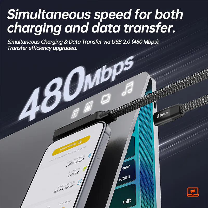 Maxguard MR03CC Invisible Stand PD 240W Fast Charging Type-C to C Cable