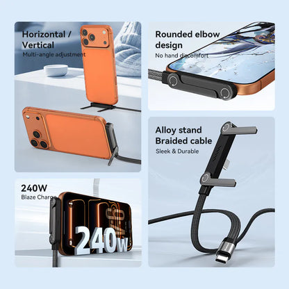Maxguard MR03CC Invisible Stand PD 240W Fast Charging Type-C to C Cable
