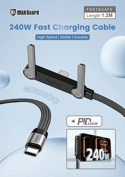 Maxguard MR03CC Invisible Stand PD 240W Fast Charging Type-C to C Cable
