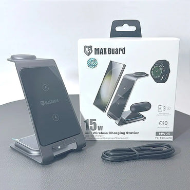 Maxguard MW05 3 in 1 15W Wireless Charger (for Samsung watch and IOS & android system phone)
