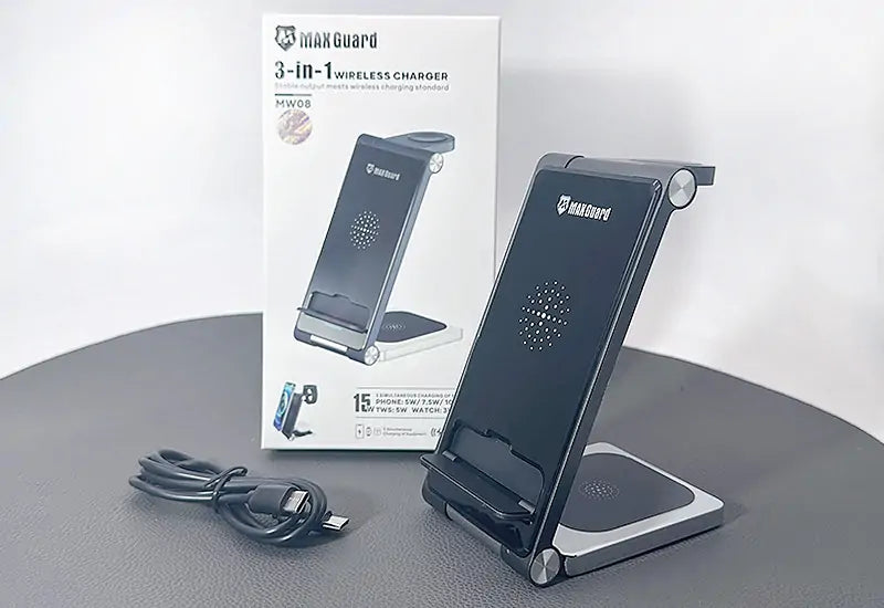 Maxguard MW08 3 in 1 15W Wireless Charger (For apple watch and IOS & android system phone)