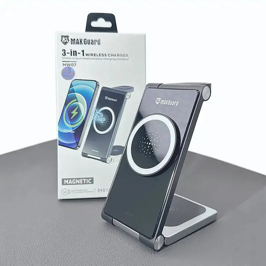 Maxguard MW07 3 in 1 MagFit Wireless Charger (For apple watch and IOS & android system phone)