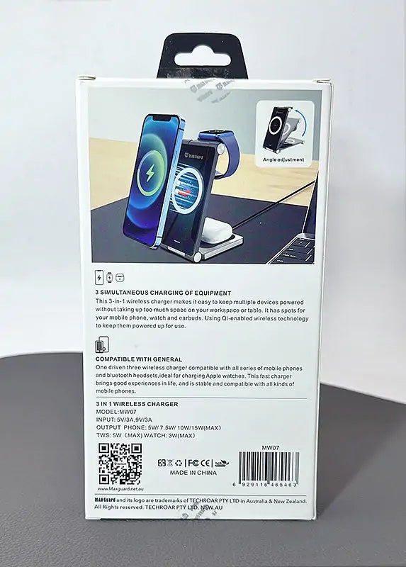 Maxguard MW07 3 in 1 MagFit Wireless Charger (For apple watch and IOS & android system phone)