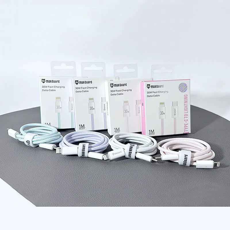 Maxguard 1m Colours 30W Type-C to Lightning Cable