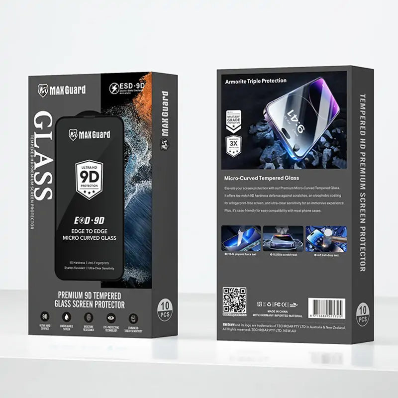 Maxguard ESD 9D Edge to Edge Micro Curved Glass Screen Protector for Samsung