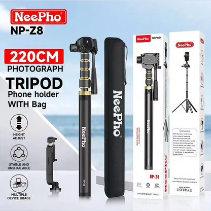 NeePho NPZ8 220cm Live Broadcast Tripod Phone Holder
