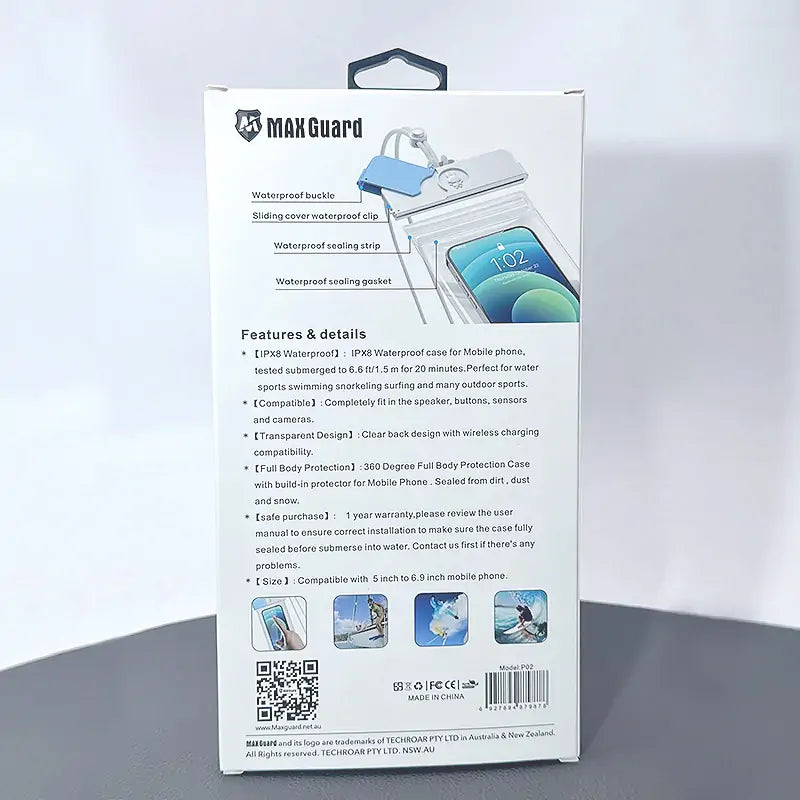 Maxguard P02 IPX8 Waterproof Case Fits 5-6.9 inch
