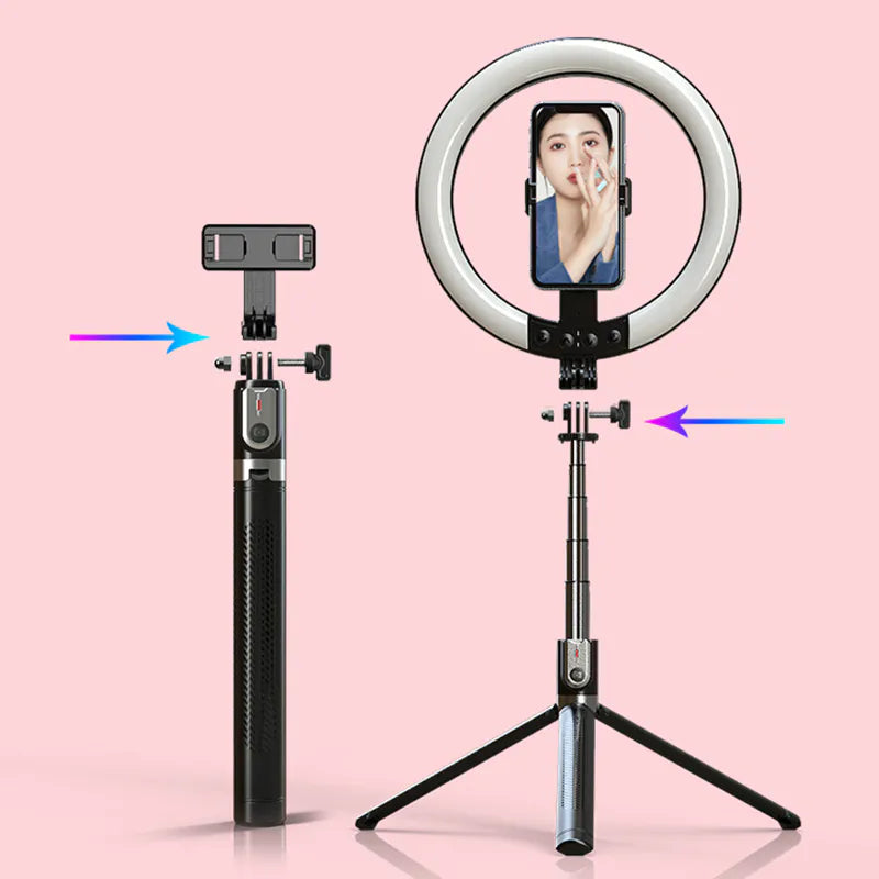 1.9m Umbrella Structure Ring Llight Selfie Stick P100RGB