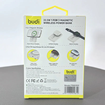 Budi PB809W 10000 mah PD MagFit power bank