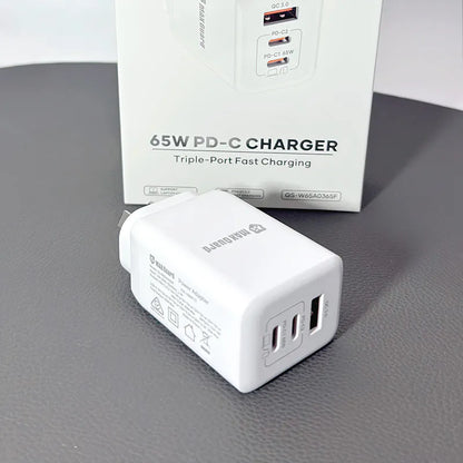 Maxguard W65A0365F 65W PD Wall Charger (Works for laptops, tablets, and phones)