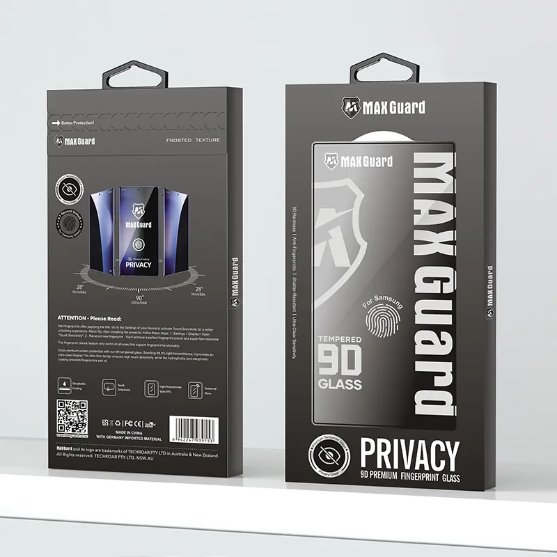Samsung S Series Fingerprint 9D Privacy Maxguard Glass Screen Protector