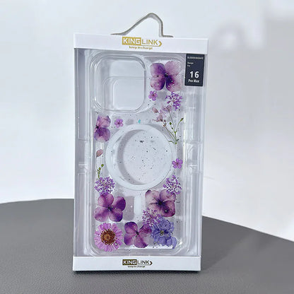 Case for Iphone 15 Pro 6.1 Kinglink Real Flower Blossom MagFit
