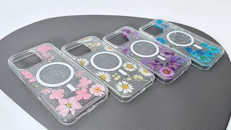 Case for Iphone 15 Pro 6.1 Kinglink Real Flower Blossom MagFit