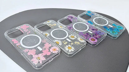 Case for iPhone 17 Pro 6.3 Kinglink Real Flower Blossom MagFit