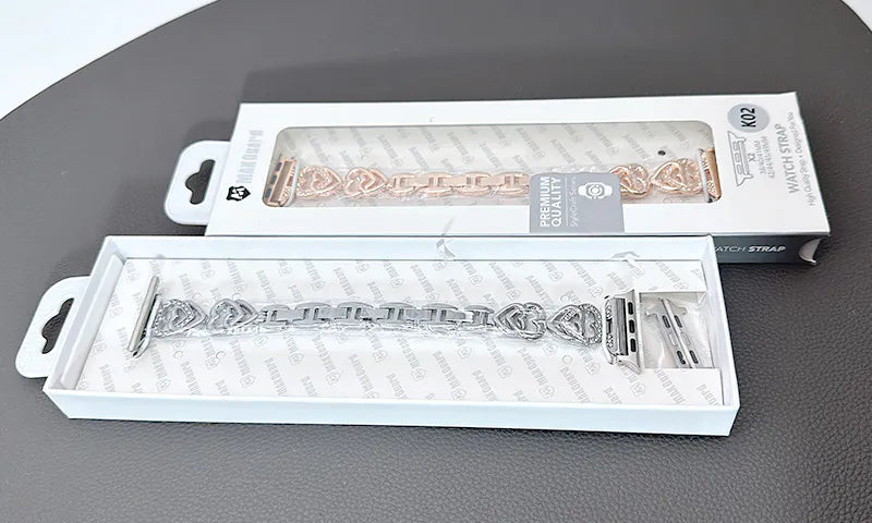 Maxguard Stainless Steel Pattern Band For Apple Watch (compatible with 38/40/41/42(S10)/44/45/46(S10)/49mm)