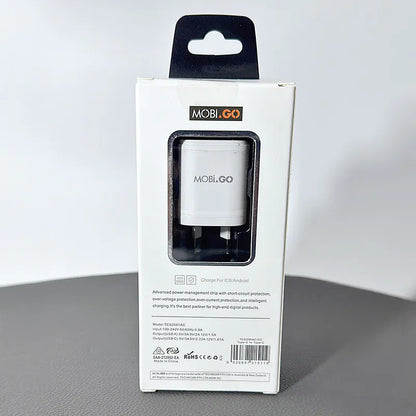 Mobigo TCS2081ACCC PD 20W wall charger with Type-C to C combo