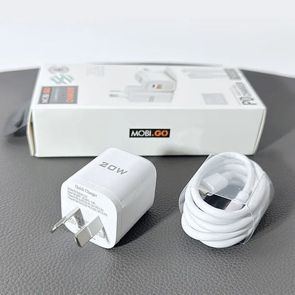 Mobigo TCS2081ACLC PD 20W wall charger with Type-C to Lightning combo