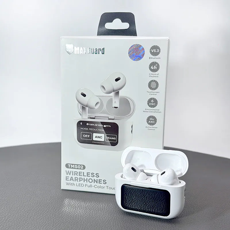 Maxguard TMS02 bluetooth earphone with LED Color Touchscreen