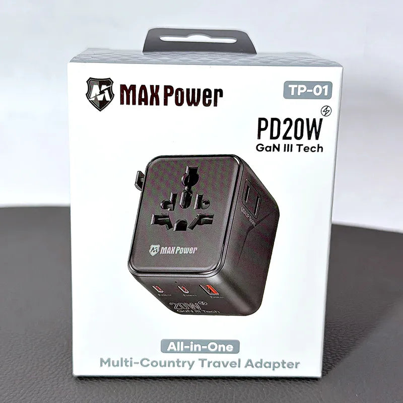 Maxpower TP01 PD20w All-in-One Travel Adapter