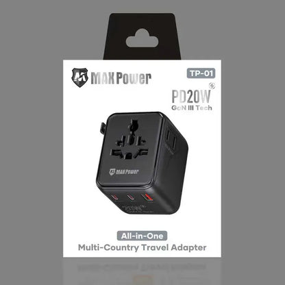Maxpower TP01 PD20w All-in-One Travel Adapter