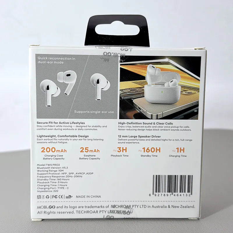 Mobigo TWS Pro2 Stereo bluetooth earphone
