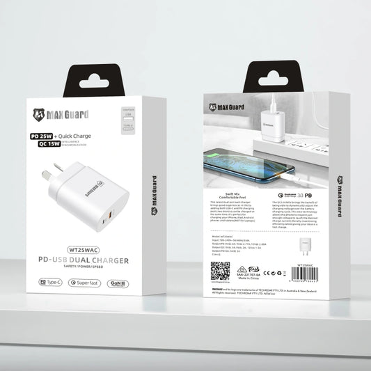 Maxguard WT25WAC PD 25W wall charger (support super fast charging)