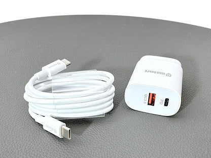 Maxguard WT25WAC/CC PD 25W wall charger with Type-C to C combo