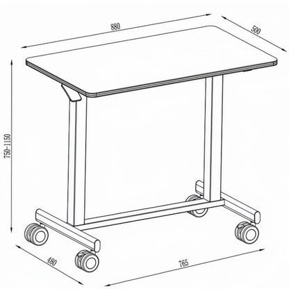 ONLINE Mobile WHEELY Sit Stand Desk Work Station 880X500MM FC101ww