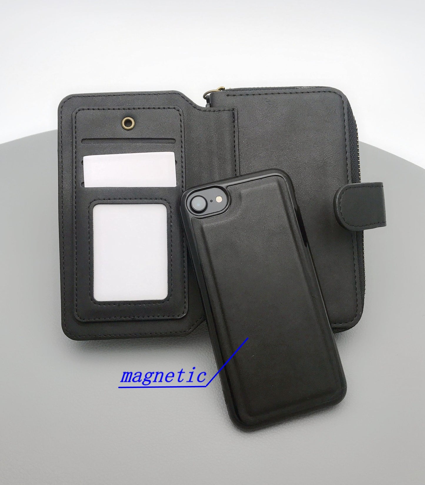 Case for Iphone ipX leather megshi magnetic zip wallet