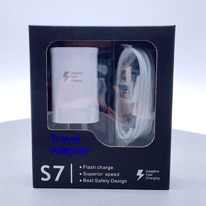 Sam S7 wall charger with USB-A to micro combo