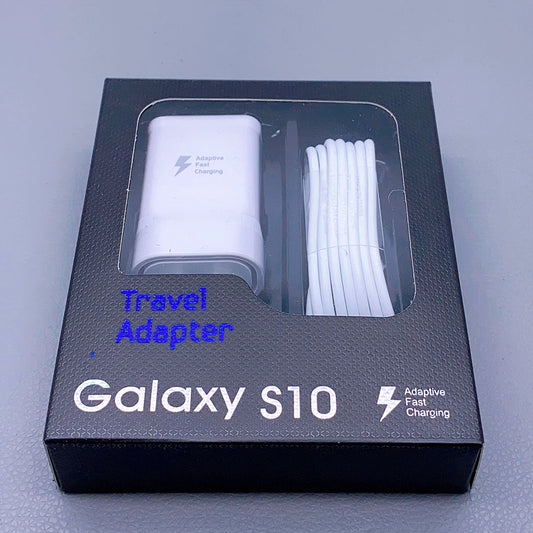 Samsung S10 travel charger with USB-A to C combo