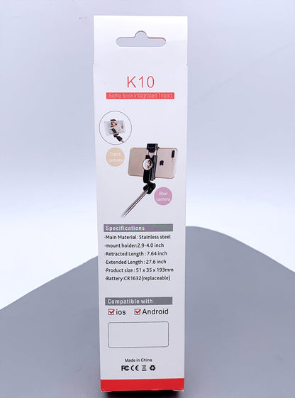 Wireless selfie stick tripod K10