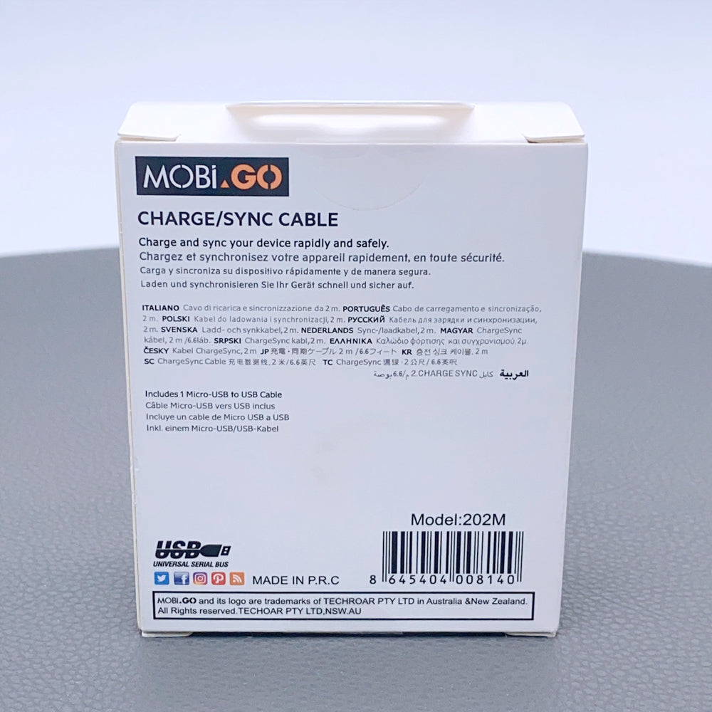 Mobigo 202M 2m USB-A to Micro cable