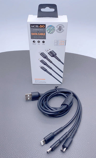 Mobigo GO3TLM 1.2m 3 in 1 cable